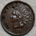 Extra Fine 1875 Indian Head Cent, Well-Struck, Chocolate-Brown, Tough Date.