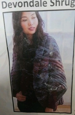 Lion Brand Devondale Shrug Crochet Kit   Pattern + 5 Homespun Yarn Cakes