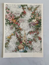 Antique Victorian Textile Print – Figured Silk Design by Mathevon & Bouvard 