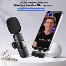 Lavalier Microphone Wireless Audio Video Recording Mini Mic For Android- / 