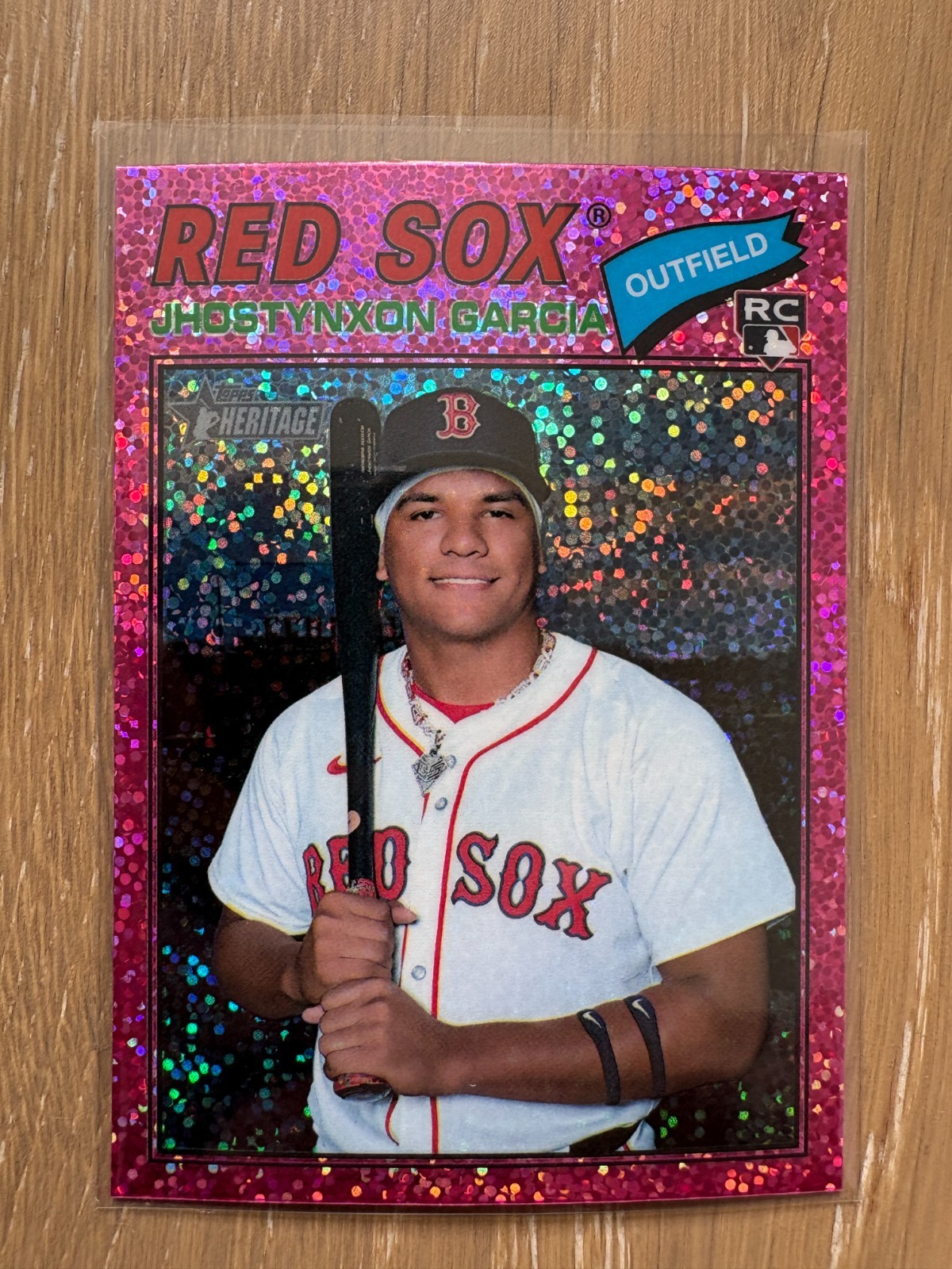 2026 Topps Heritage - Jhostynxon Garcia #112 Chrome Pink Sparkle Refractor