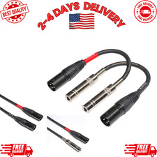 2 Pack XLR Male to 1/4" TRS Female Adapter Cable  6 Inch Audio Patch Cord