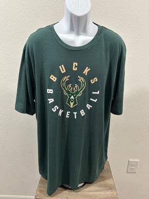 NBA Mens Milwaukee Bucks Hunter Green Basketball T-Shirt Short Sleeve Choose Sz