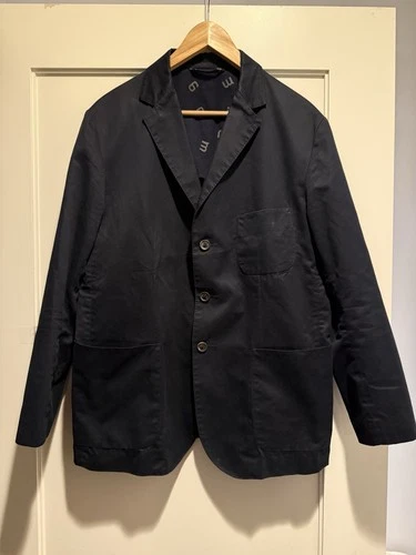 45R 45rpm Mens Navy 3-Button Cotton Gabardine Jacket Made in Japan Sz 5, US Sz L - product listing photo
