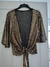 Gold and Black Sequinned Shrug, Size M/L,  Evening Wear