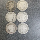 Lot of 6 Barber Dimes 1898-1916 Silver, Circulated, Denver Mintmark #470