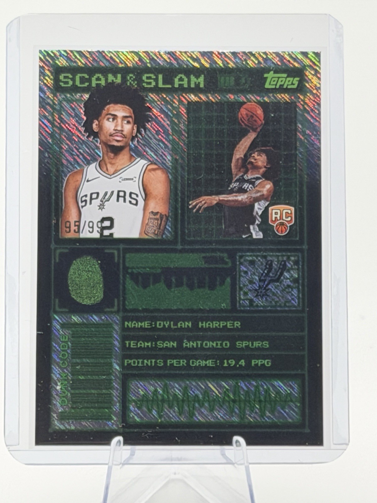 Dylan Harper /99 SP Numbered 2025-26 Topps Basketball RC Scan And Slam Parallel