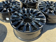 4x 18 Gmc Sierra Hd Chevy 2500hd 3500 Factory Oem Black Wheels Rims No Caps