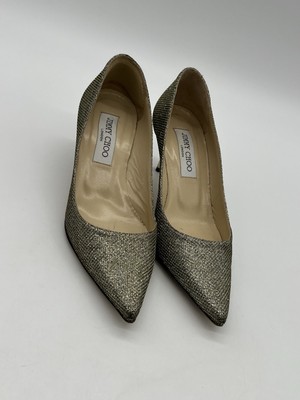 Jimmy Choo Lame Glitter Pointed Toe Womens 36 US 6 Pumps Light