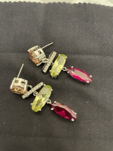 Park Lane Center Stage Gemstone Silver-Tone Earrings Set 1.25”