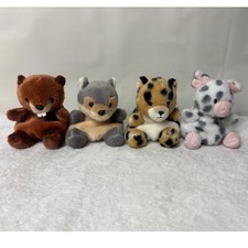 4 Aurora Palm Pals Plush Chewy Beaver Lucian Wolf Chutney Cheetah Piggles Pig