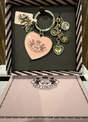 Juicy Couture Pink Heart Charm Key Fob RARE