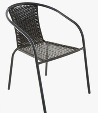Bistrostuhl Stapelstuhl Poly Rattan Gartenstuhl Terrasse Stuhl SCHWARZ