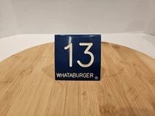 Whataburger Rare Vintage Blue Table Tent Lucky #13 Recessed Lettering