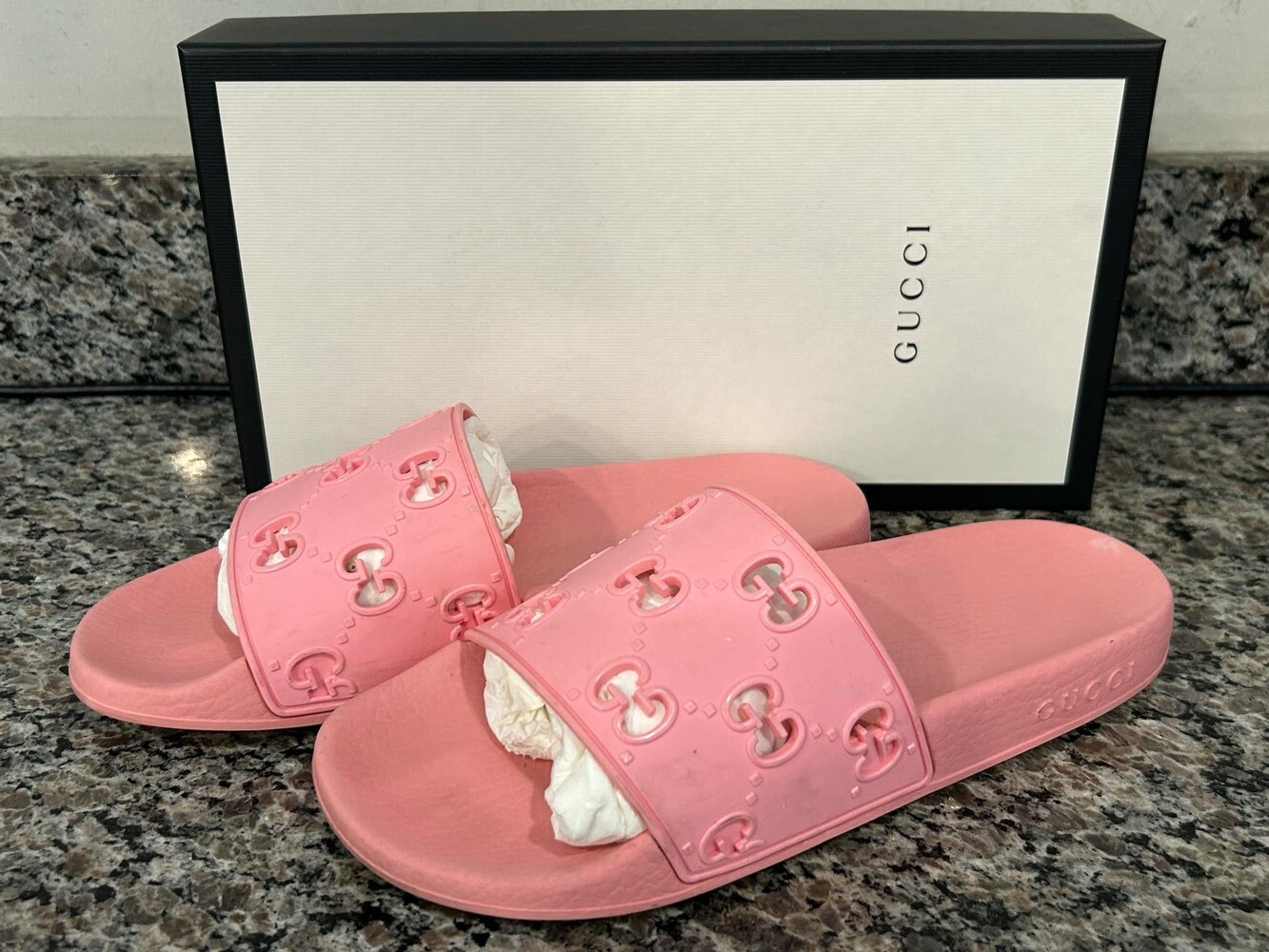 SAOLA Gucci tomaia e suola in gomma rosa slide donna 39 EU SPB SAL (342240)