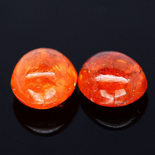 Shola Genuine 9.90 Ct Natural Orange Spessartine Mandarin Garnet Pair Namibia