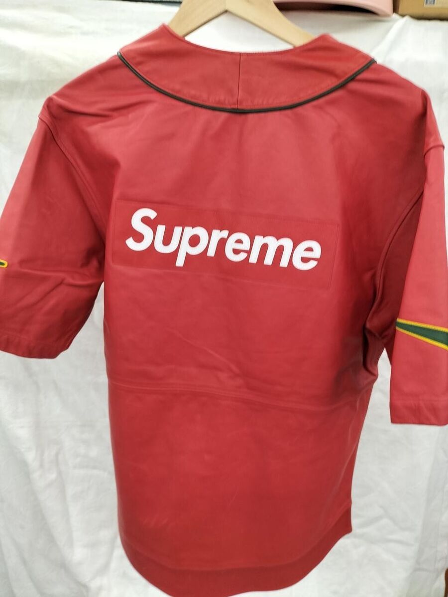 Supreme Nike Leather Baseball Jersey Shirt Red S | eBay Supreme Nike Leather Baseball Jersey Shirt Red S | eBay