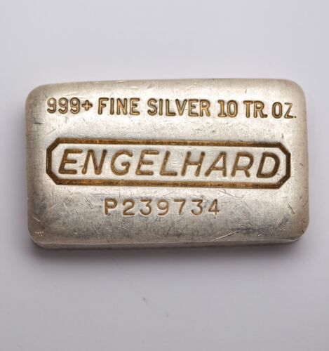 Engelhard 10 Unzen Vintage 0,999+ Silberbarren Possen Kissen Top Vintage Laib Style - Bild 2 von 5