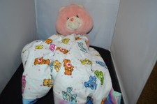 Vntg Care Bears Security Blanket 36 inches x 38 inches Plush A9