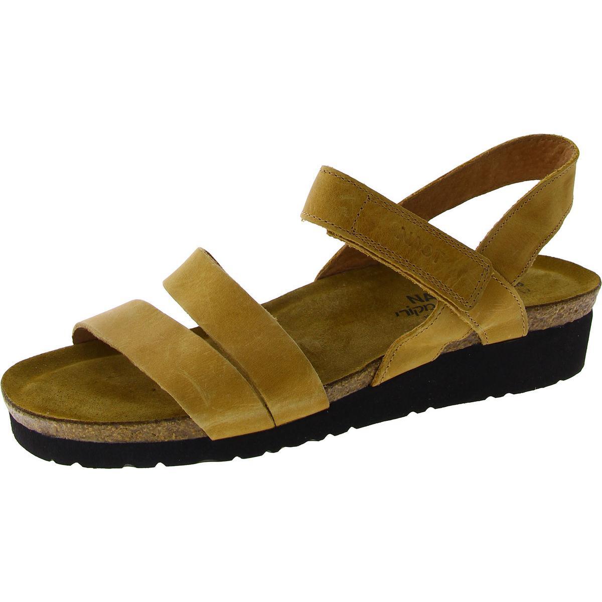 Женские повседневные босоножки на танкетке из желтой замши Naot, размер 38, средний (B,M), BHFO 0658