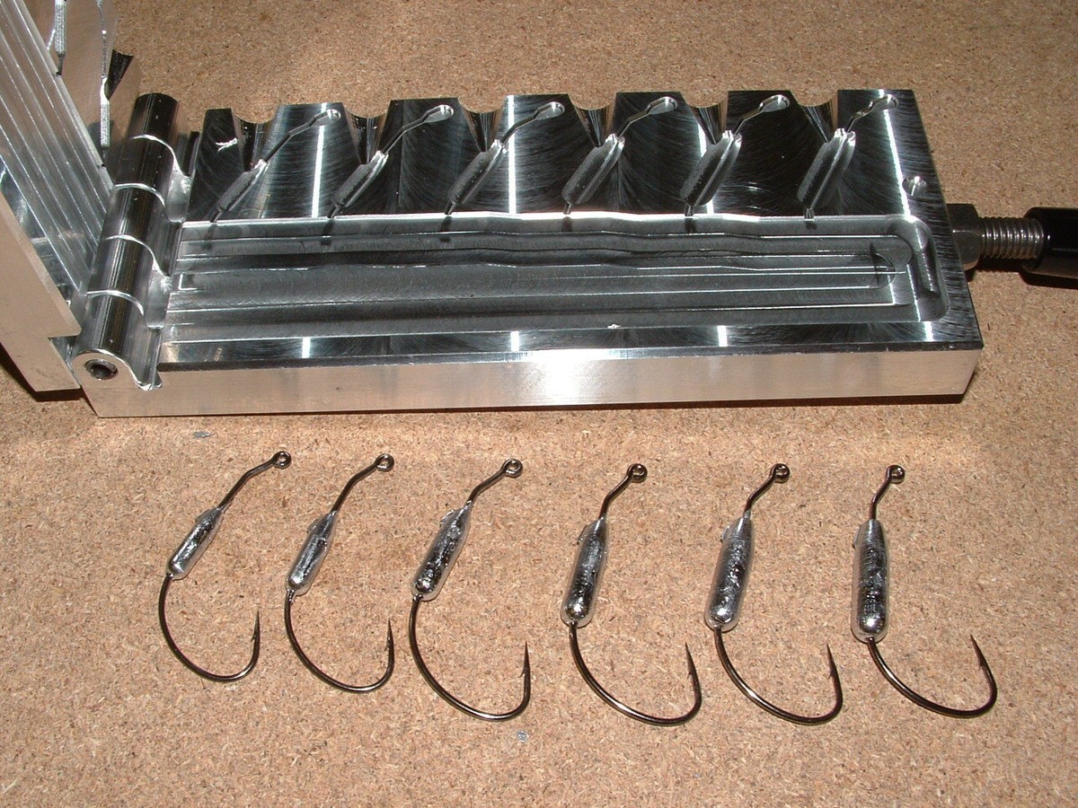 bass fishing weighted hooks molds for swimbaits Freshwater Weighted Hook -2 mold 3/32-3/8oz CNC Aluminum swimbait jig