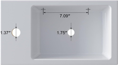 Fregadero de recipiente flotante - Fregadero rectangular pequeño montado en la pared de 18 x 10 pulgadas de cerámica - Imagen 15 de 26
