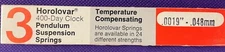 Horolovar 400 Day Clock Package of 3 Suspension Springs .034”-.086mm