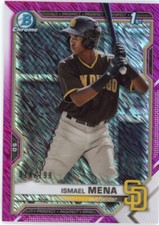 2021 Bowman #BCP-36 Ismael Mena Chrome Prospects Fuchsia Shimmer Refractor #/199