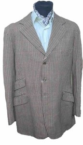 FrederickThomas - vert et marron 100 % laine tweed à carreaux cravate à