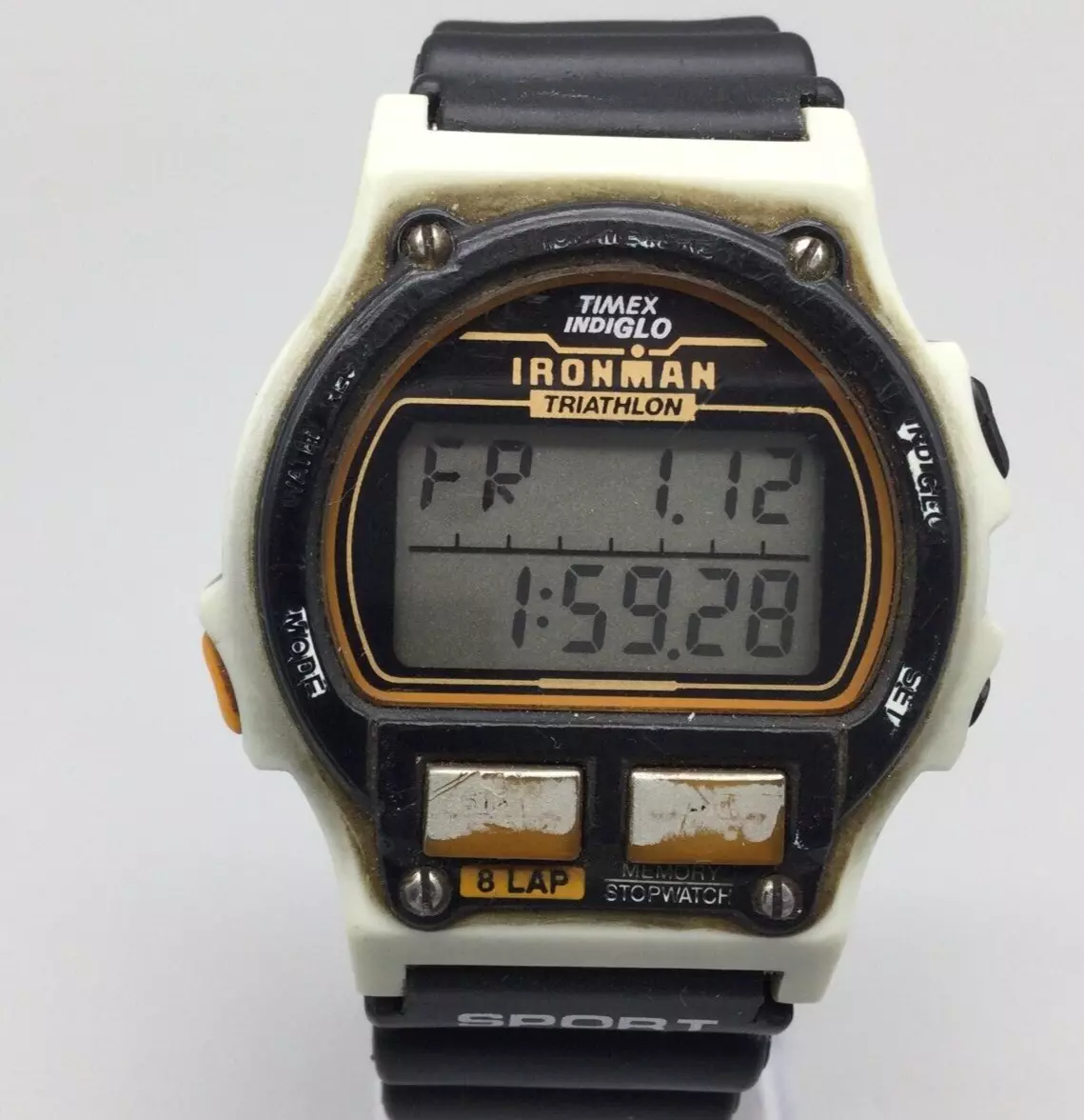 Vintage Timex Ironman Triathlon Watch Men Indiglo 8 Lap 1995 New Battery