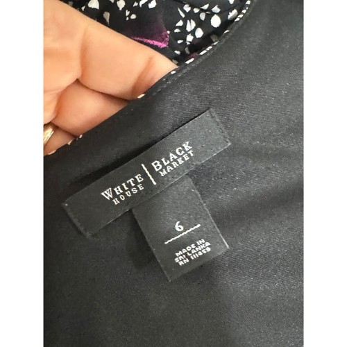 White House Black Market Damen bedruckt 3/4 Ärmel Stretch Wickelkleid Größe 6 - Bild 6 von 7