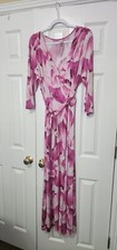 Multicolor Floral Fushia Light Pink Dress Size 3XL