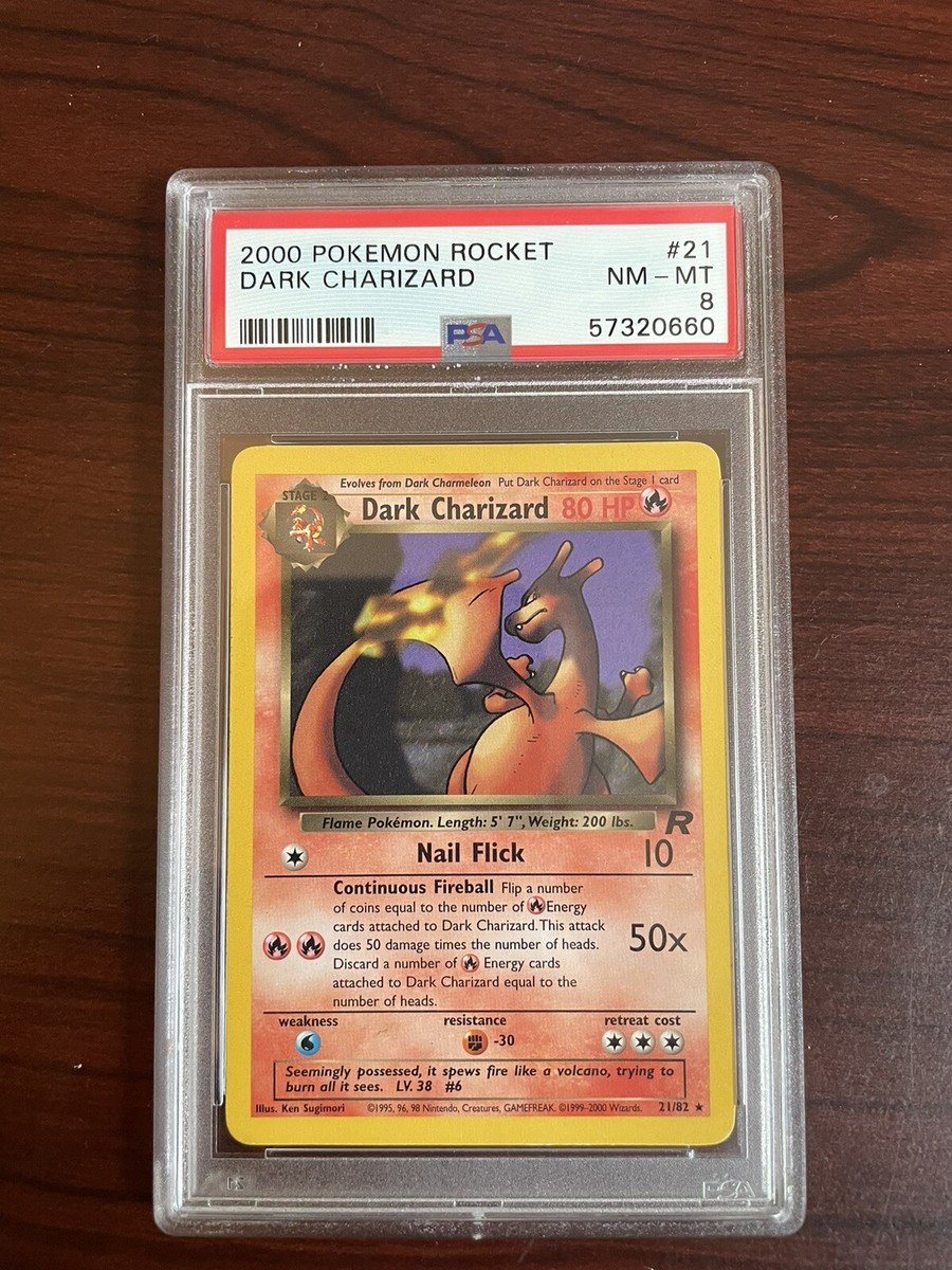 Dark Charizard non-holo 2000 Pokemon Team Rocket 21/82 PSA 8 | eBay