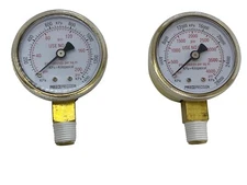 2" Oxygen Regulator Gauge Set Dual Scale Steel Case 200 & 4000 PSI 1/4" NPT 