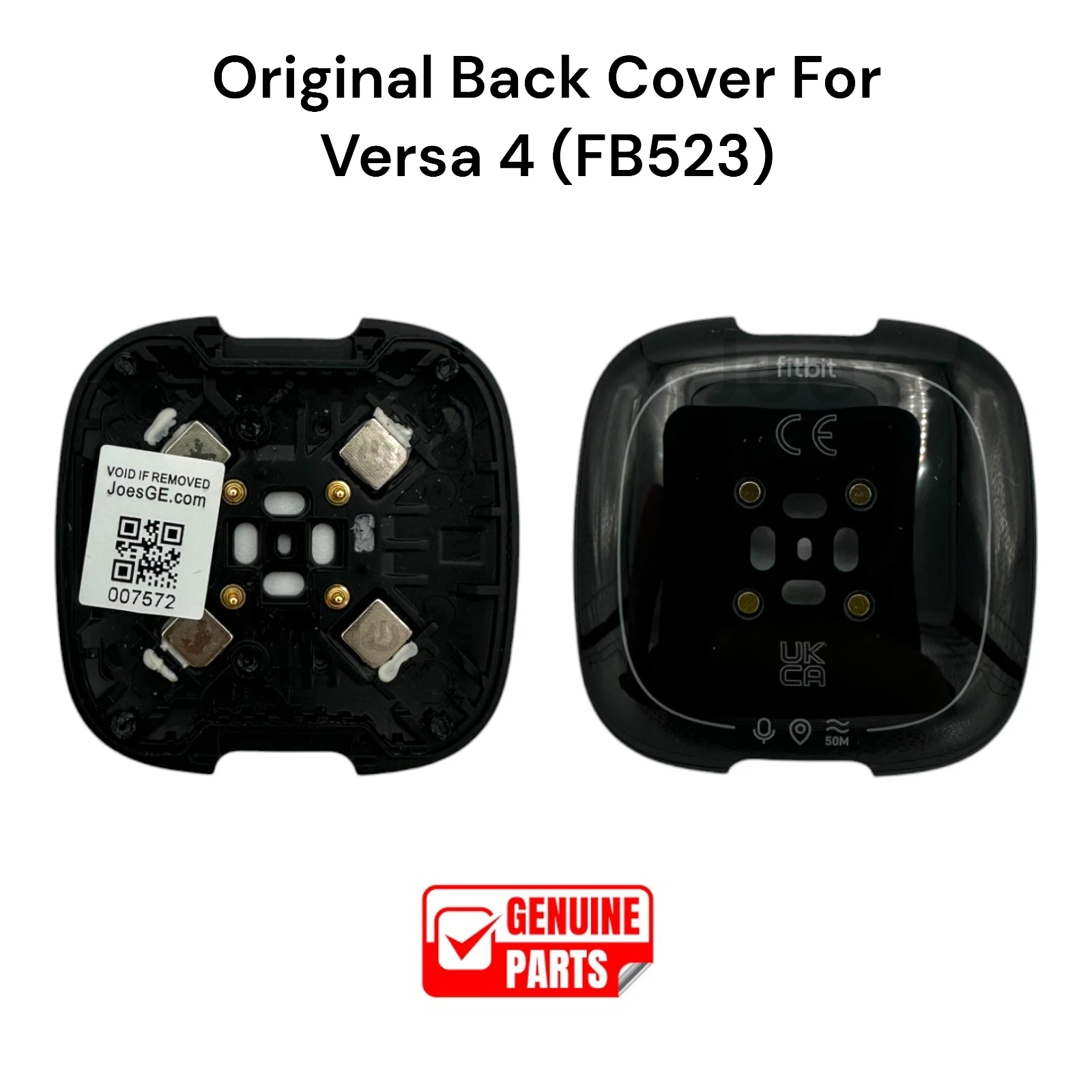 Original Fitbit Versa 4 FB523 Smartwatch Back Cover Charger Metal Sensor - Parts