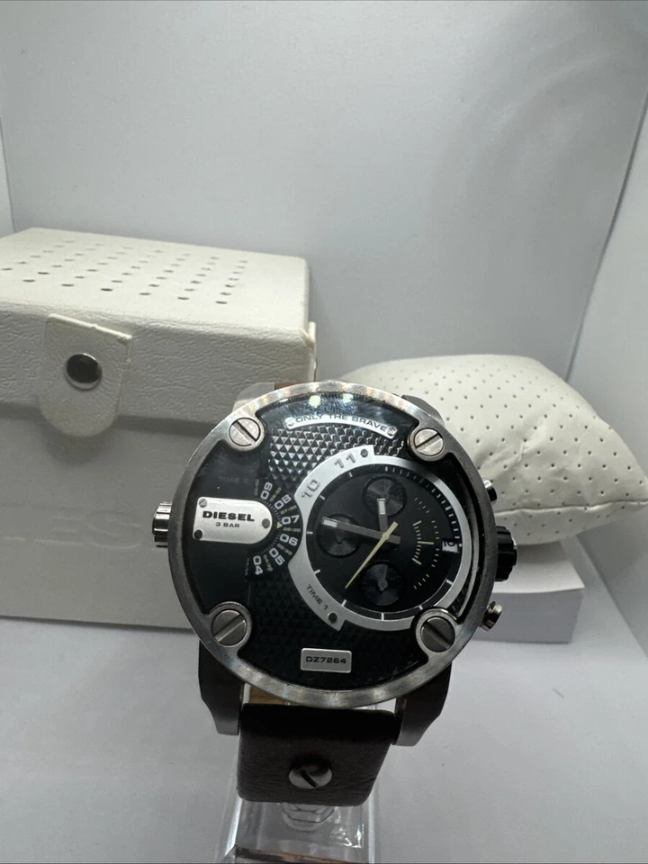 Diesel DZ7264 Reloj Pulsera Hombre Little Daddy Marrón Cronógrafo Correa Cuero Foto 2 de 4