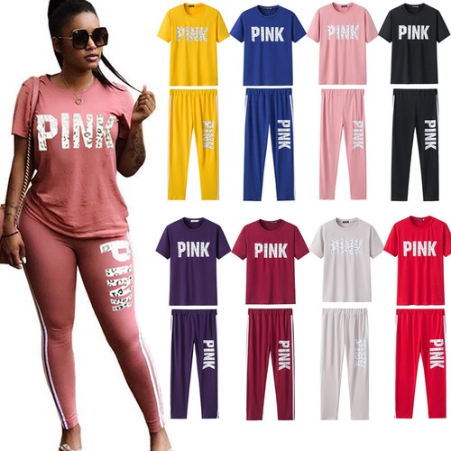 2Pcs Women Leopard Tracksuit Set T 