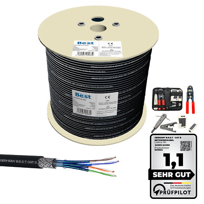 Kat8 CAT 8 Netzwerkkabel 40Gbts Verlegekabel Installationskabel Werkzeug 25-500M