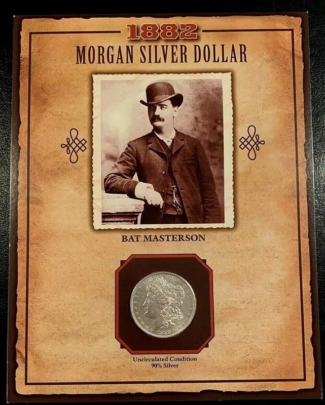 1882 S Morgan Silver Dollar - PCS LEGENDS OF THE WEST, "Bat Masterson" BU/UNC