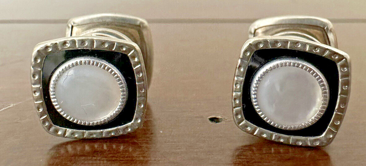 1920's Cufflinks, Snap Link Buttons, Silver Tone … - image 1