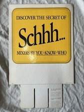 Vintage Cardboard Sign Standee Schweppes Tonic Water Mixers "Schhh You Know"