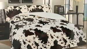 3 Piece Rodeo Cowhide Print Western Design Borrego Fleece