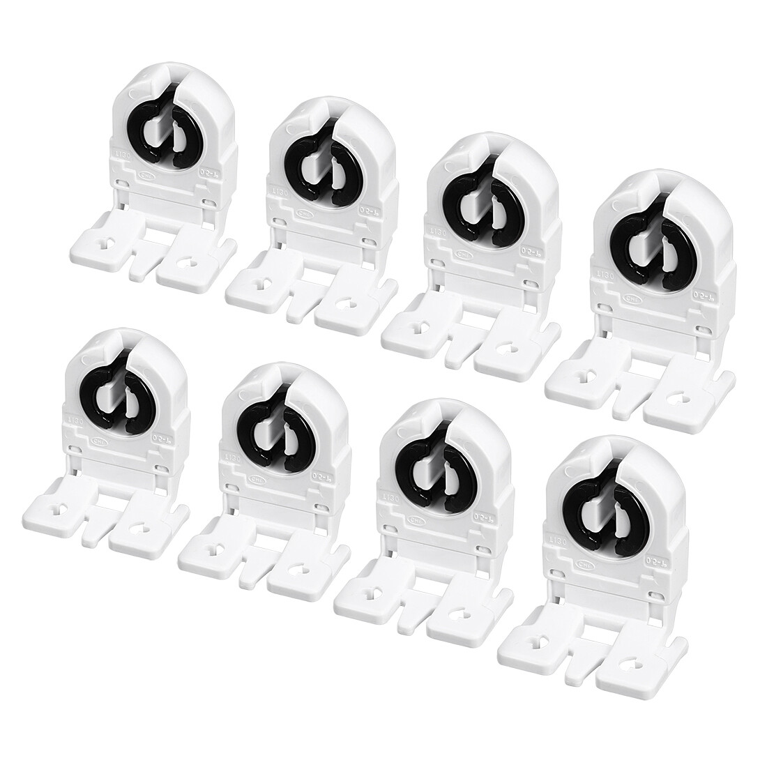2 Portalampada T8 G13 In Bianco - 500V 2A Per Lampade Fluorescenti - Sostituto Resistente