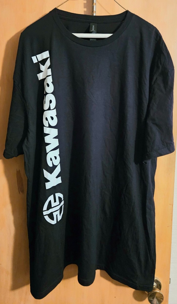Kawasaki Vertical Logo Black Short Sleeve T-Shirt Small,Medium,X