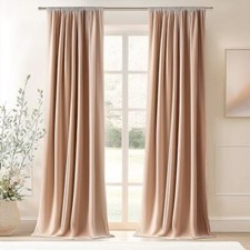 Velvet Curtains Blackout Curtains 84 52"W x 84"L Pack of 2 Blush Beige