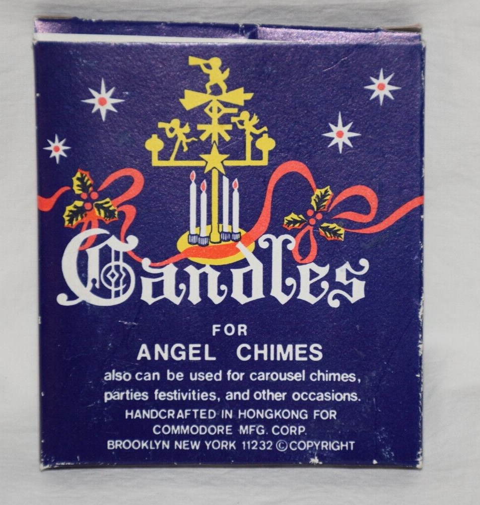 Vtg NOS 4" Replacement Candles Christmas Angel Chimes Box 8 Hong Kong