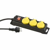 Revolt Schaltbare 3-Fach-Outdoor-Steckdosenleiste, Bis 3.680 Watt, IP44