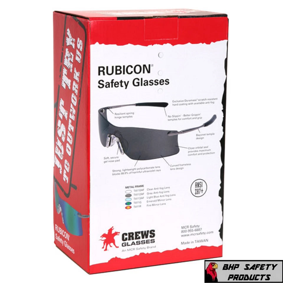 MCR CREWS RUBICON ЗАЩИТНЫЕ ОЧКИ T4113AF ПРОТИВОТУМАННЫЕ СВЕТЛО-ГОЛУБЫЕ ЛИНЗЫ МЕТАЛЛИЧЕСКИЕ Z87+ - Изображение 2 из 2