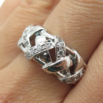 ROSS SIMONS 925 Sterling Silver Round-Cut C Z 
