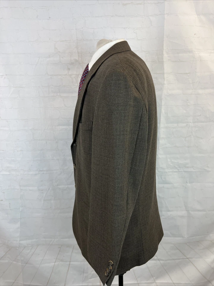 Blazer OTOÑO/INVIERNO Oscar de la Renta Para Hombre Marrón Lana a Cuadros 44S $495 Foto 4 de 4